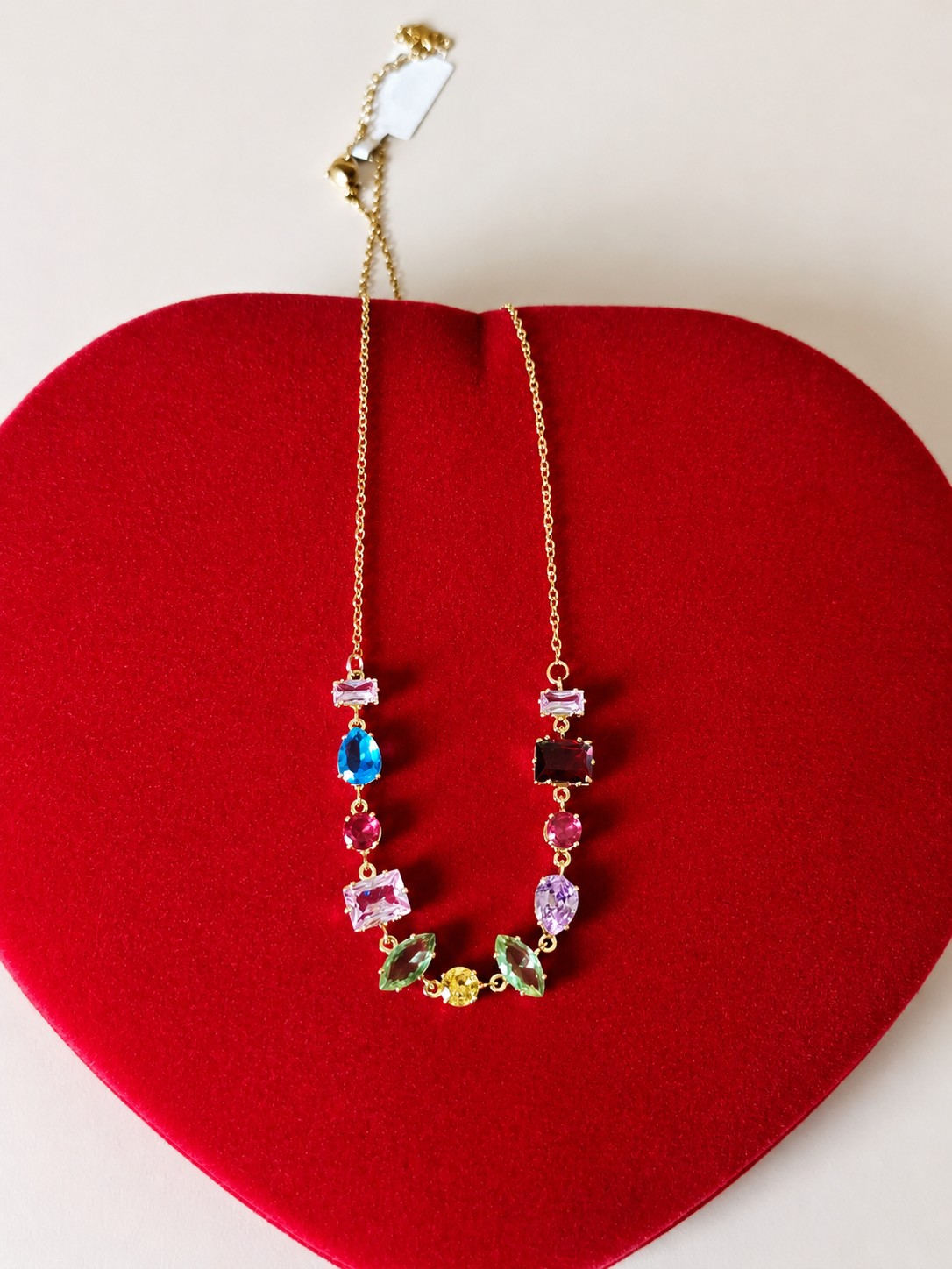 Gold Plated Multicolor Gemstone Necklace